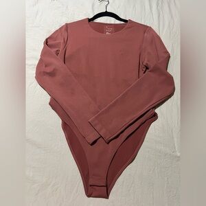 A New Day Dusty Rose Long Sleeve Bodysuit Top